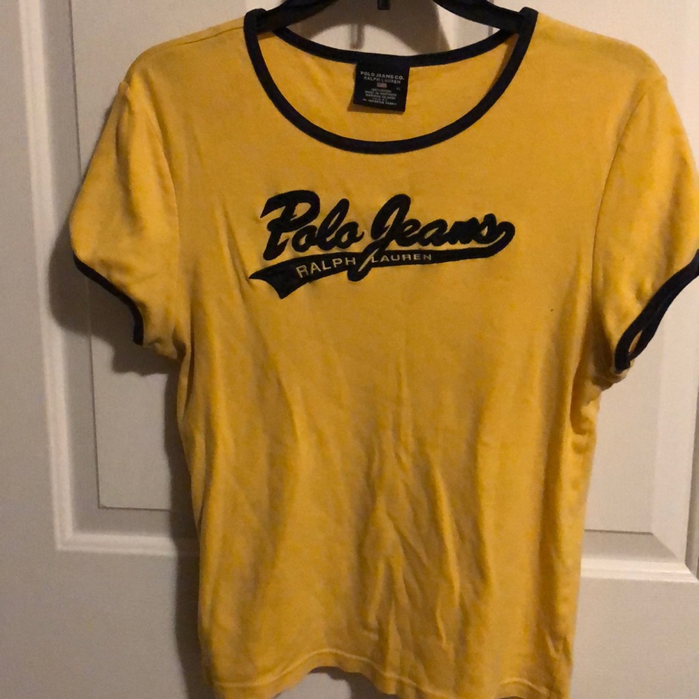Polo Jeans Co Yellow and Navy Top